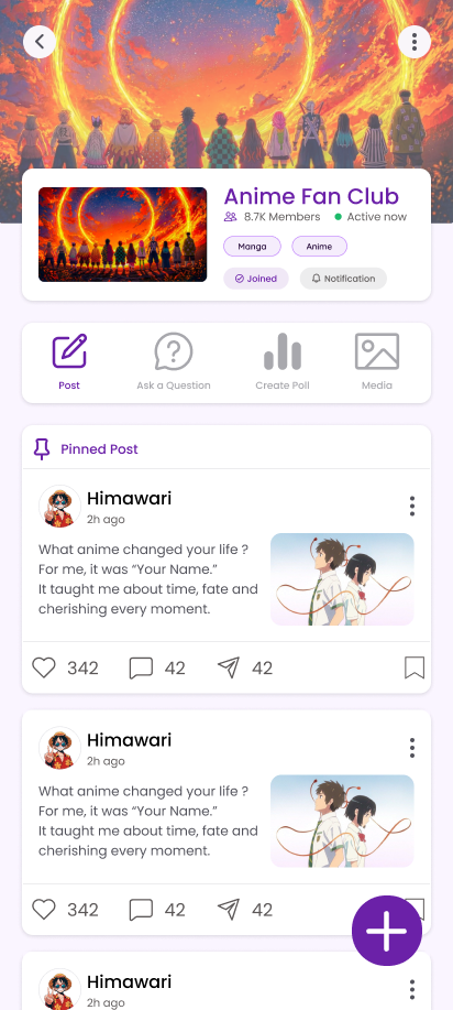 Circle feed with pinned post